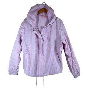 EVRI Womens Size OX Pink Zipper Hooded Jacket Outerwear Cotton Nylon Blend EUC